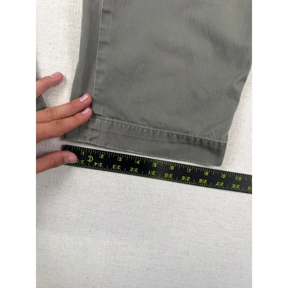 Polo Ralph Lauren Andrew Pant Mens 34x31 Olive Gray Pleated Cotton Chino Trouser